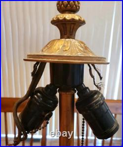 Stunning Antique 1920 Rainaud Caramel Slag Glass Table Lamp With Original Wiring