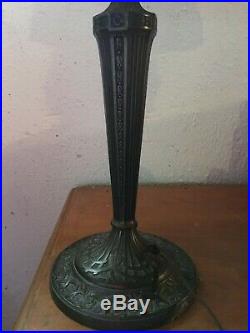 Stunning Antique Vintage Bradley and Hubbard Slag Glass Table Lamp
