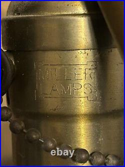 Table Lamp Antique Miller Lamps SLAG Glass 6 Panel Metal Filigree 21 Tall