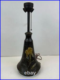Terracotta Pottery Arts and Crafts Art Deco Slag Glass Lamp Irises 7-panel