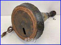 Terracotta Pottery Arts and Crafts Art Deco Slag Glass Lamp Irises 7-panel