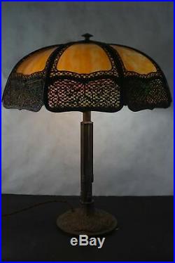 The best Bradley and hubbard slag glass lamp, c. 1910 HANDEL ERA