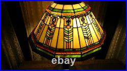 Tiffany Arts & Crafts Mission Slag Glass Table Craftsman Bungalow Style