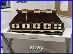 Tiffany Slag Stained Glass Art Deco Antique Pool Table Billiard Lamp Light MCM