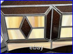 Tiffany Slag Stained Glass Art Deco Antique Pool Table Billiard Lamp Light MCM