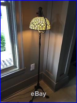 Tiffany Studios Acorn Leaded Slag Stained Glass Lamp Antique Original Authentic