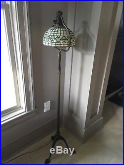 Tiffany Studios Acorn Leaded Slag Stained Glass Lamp Antique Original Authentic