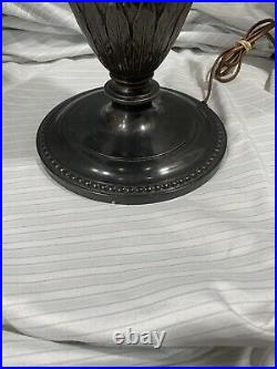 Tiffany Studios Lamp Co. Bronze, leaded, Slag, Stained Glass Shade, Handel Lamp Era