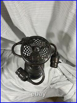 Tiffany Studios Lamp Co. Bronze, leaded, Slag, Stained Glass Shade, Handel Lamp Era