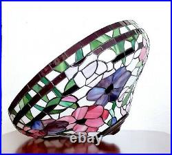 Tiffany Style Art Nouveau Slag Stained Glass Floral Lamp Shade Flowers 18