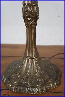 Tiffany Style Art Nouveau Stained Slag Glass 2 Light Parlor Table Lamp 26