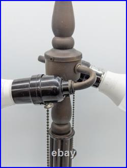 Tiffany Style Lotus Water Lily Flower Slag Glass Mosaic Reproduction Table Lamp