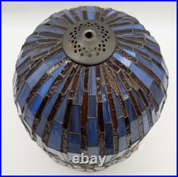 Tiffany Style Lotus Water Lily Flower Slag Glass Mosaic Reproduction Table Lamp