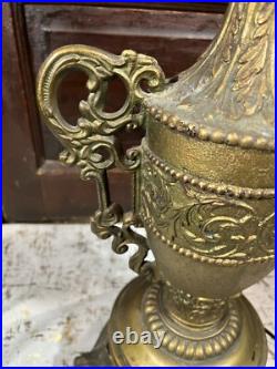 Tiffany Style N. W. Art Light Shade Company Slag Glass Lamp #39 Art Deco 28 VTG