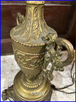 Tiffany Style N. W. Art Light Shade Company Slag Glass Lamp #39 Art Deco 28 VTG