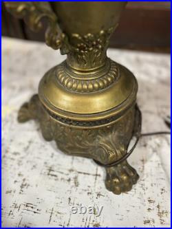 Tiffany Style N. W. Art Light Shade Company Slag Glass Lamp #39 Art Deco 28 VTG