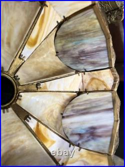 Tiffany Style N. W. Art Light Shade Company Slag Glass Lamp #39 Art Deco 28 VTG