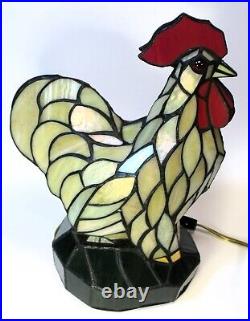 Tiffany Style ROOSTER 13.5 Stained Slag Glass Farm House Table Lamp Nightlight