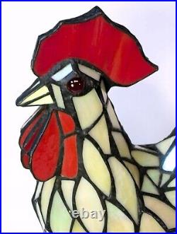 Tiffany Style ROOSTER 13.5 Stained Slag Glass Farm House Table Lamp Nightlight