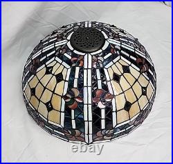 Tiffany Style Reproduction Slag & Stained Glass Lamp Shade Only 16 Diameter