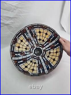 Tiffany Style Reproduction Slag & Stained Glass Lamp Shade Only 16 Diameter