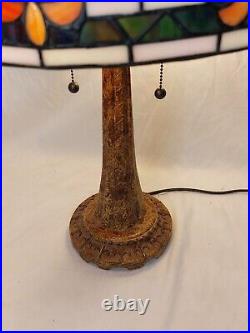 Tiffany Style Reproduction Slag & Stained Glass Lamp Shade and Base 24