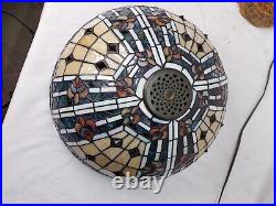 Tiffany Style Reproduction Slag & Stained Glass Lamp Shade and Base 24