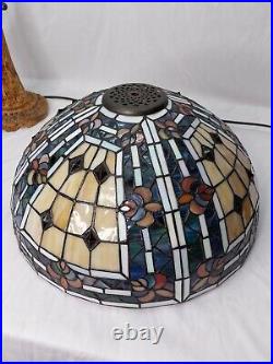 Tiffany Style Reproduction Slag & Stained Glass Lamp Shade and Base 24