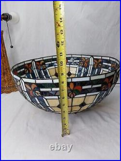 Tiffany Style Reproduction Slag & Stained Glass Lamp Shade and Base 24