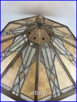 Tiffany Style Slag Stained Glass Mission Style Dual Light Table Lamp 25