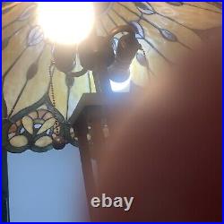Tiffany Style Slag Stained Glass Multicolor Large Table Lamp