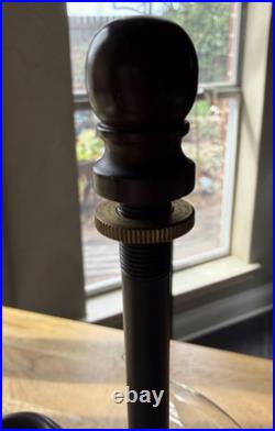 Tiffany Style Spectrum Shade Slag Mission Style Table Lamp Metal Base READ