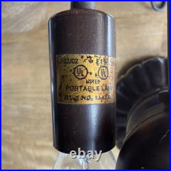 Tiffany Style Spectrum Shade Slag Mission Style Table Lamp Metal Base READ