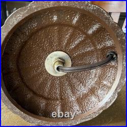 Tiffany Style Spectrum Shade Slag Mission Style Table Lamp Metal Base READ