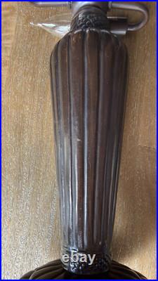 Tiffany Style Spectrum Shade Slag Mission Style Table Lamp Metal Base READ