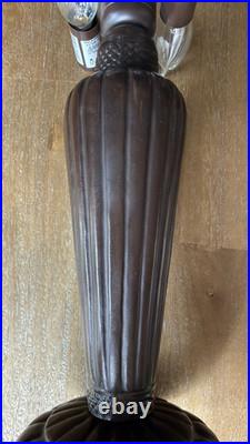 Tiffany Style Spectrum Shade Slag Mission Style Table Lamp Metal Base READ