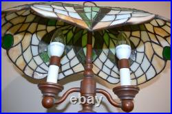 Tiffany Style Stained Glass Lamp Twin Arm Candelabra Design Table Lamp