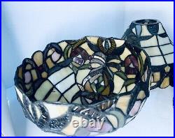 Tiffany Style Stained Slag Glass Light Pendant Lamp Shades Lot of 3