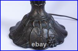 Tiffany-Style Stained Slag Glass water lily pond Table Lamp Floral Mosaic USA