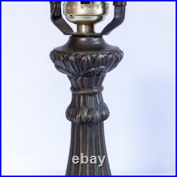 Tiffany-Style Stained Slag Glass water lily pond Table Lamp Floral Mosaic USA