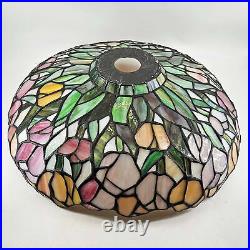 Tiffany Style Stained glass slag Iridescent floral lamp Shade 15 Tiffany Style Stained glass slag Iridescent floral lamp Shade 15