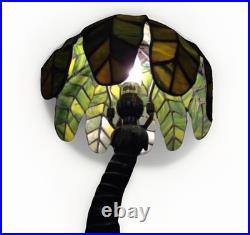 Tiffany Style Vintage Stained Slag Glass Tropical Island Palm Tree Lamp Rare
