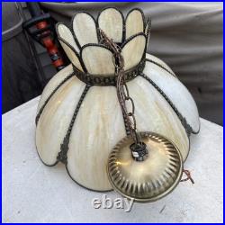 Tulip Caramel Slag Glass Hanging/Table Lamp Shade 19 Wide 11 Height. Complete Tulip Caramel Slag Glass Hanging/Table Lamp Shade 19 Wide 11 Height. Complete