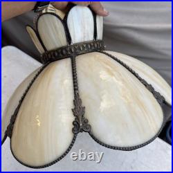 Tulip Caramel Slag Glass Hanging/Table Lamp Shade 19 Wide 11 Height. Complete