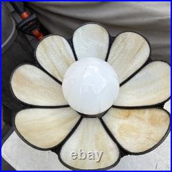 Tulip Caramel Slag Glass Hanging/Table Lamp Shade 19 Wide 11 Height. Complete