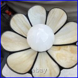 Tulip Caramel Slag Glass Hanging/Table Lamp Shade 19 Wide 11 Height. Complete