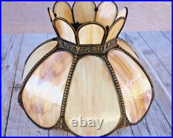 Tulip Lamp Shade Slag Glass Antique 8 Panel Hanging