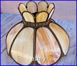 Tulip Lamp Shade Slag Glass Antique 8 Panel Hanging