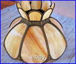 Tulip Lamp Shade Slag Glass Antique 8 Panel Hanging