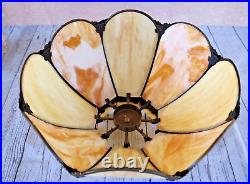 Tulip Lamp Shade Slag Glass Antique 8 Panel Hanging